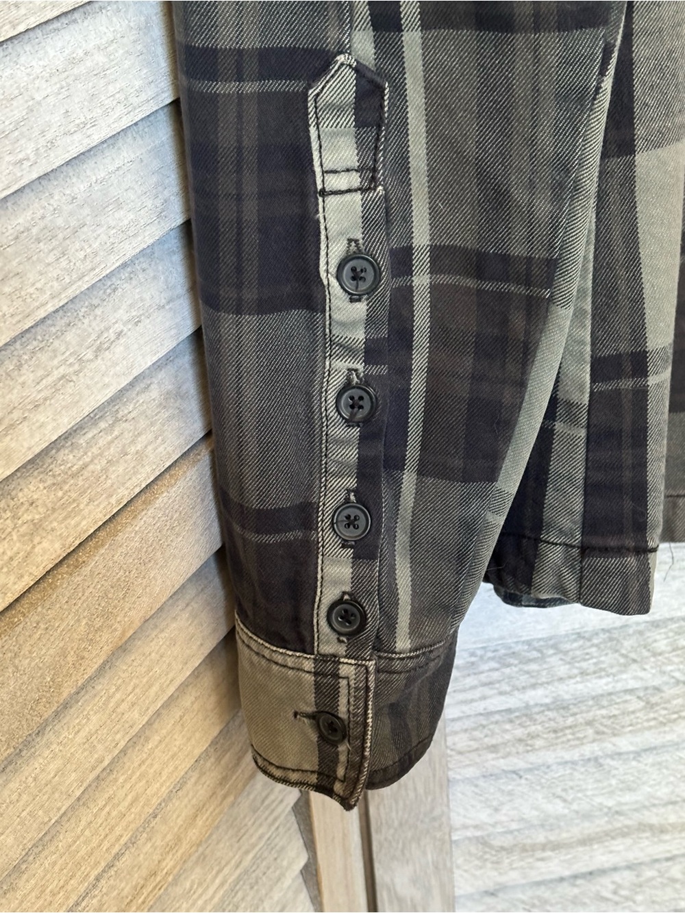 H&M DIVIDED Olive Plaid Western Utility Streetwear 100% Cotton Button-down Shirt - Picture 4 of 16